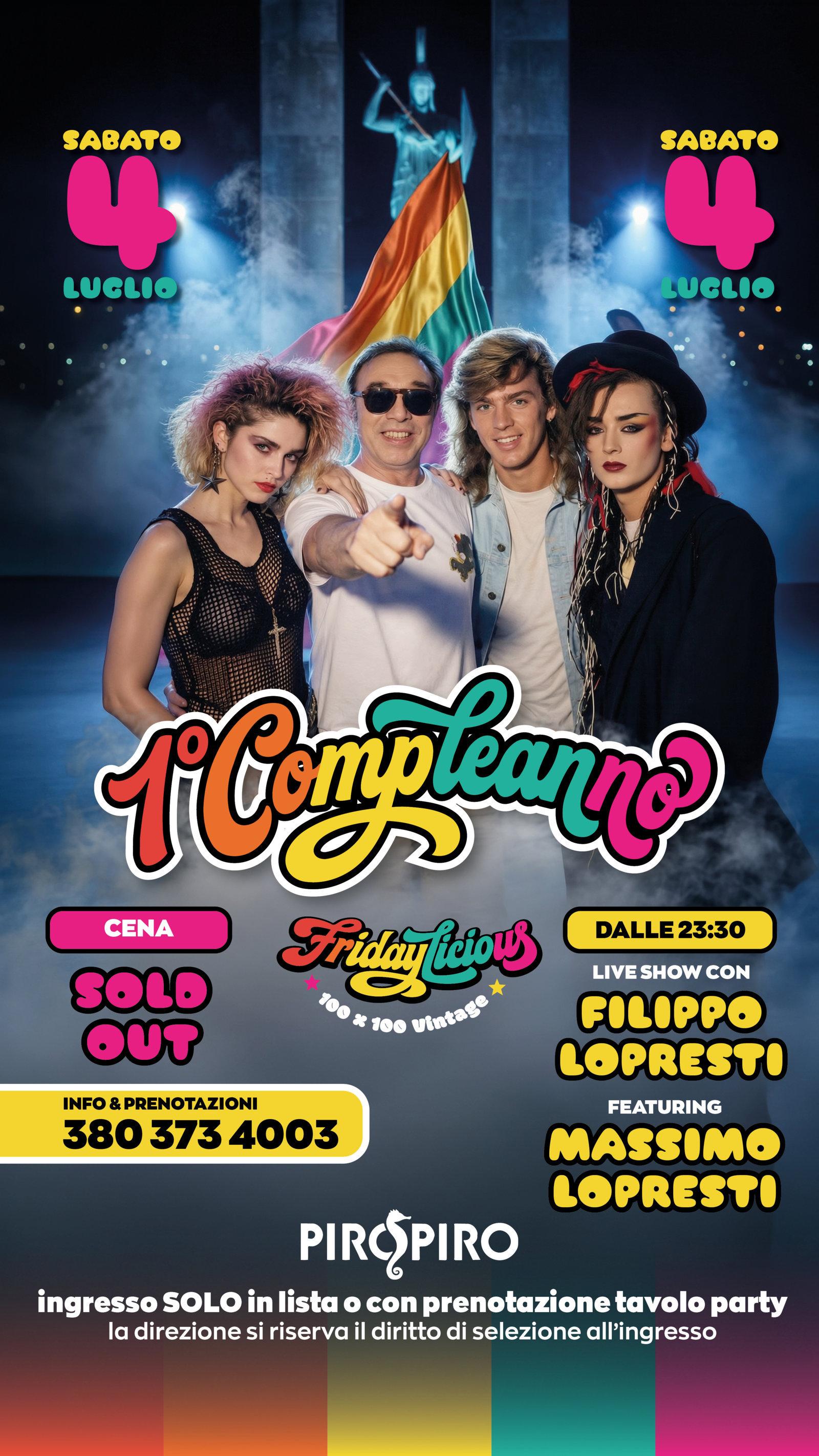 evento locandina 1 compleanno fridayliciuous