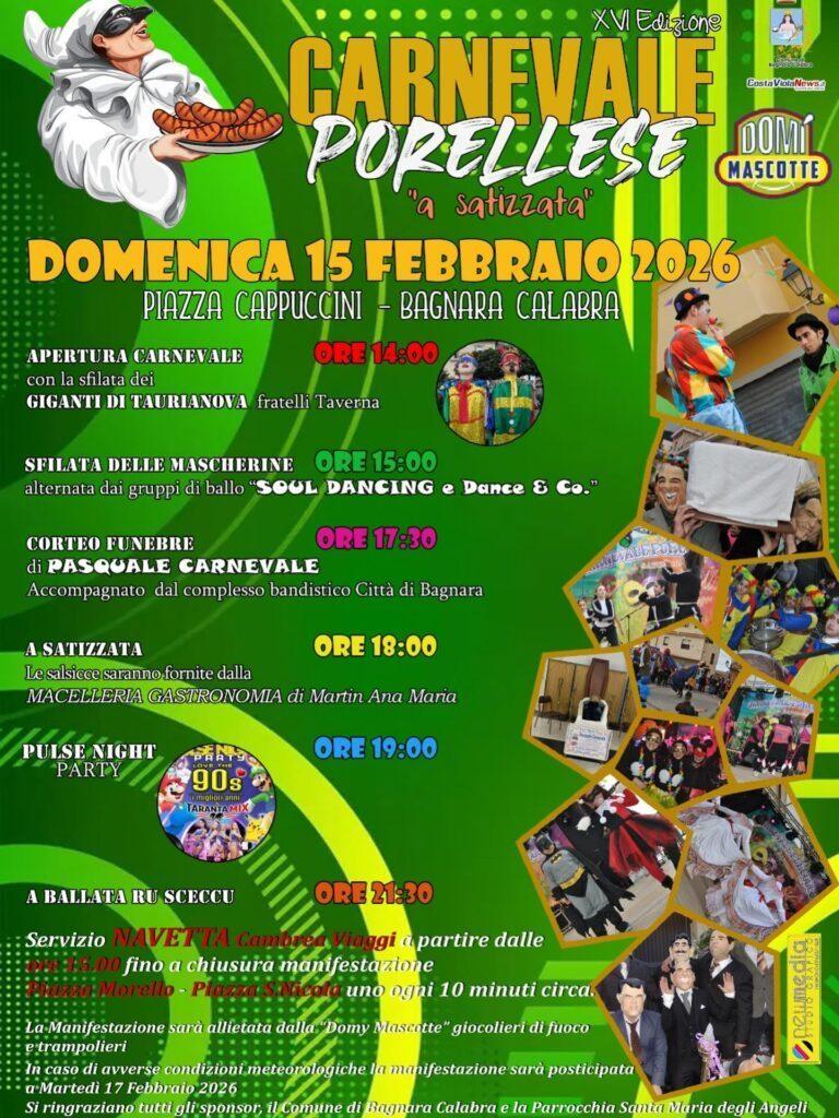 evento locandina carnevale porellese 2026
