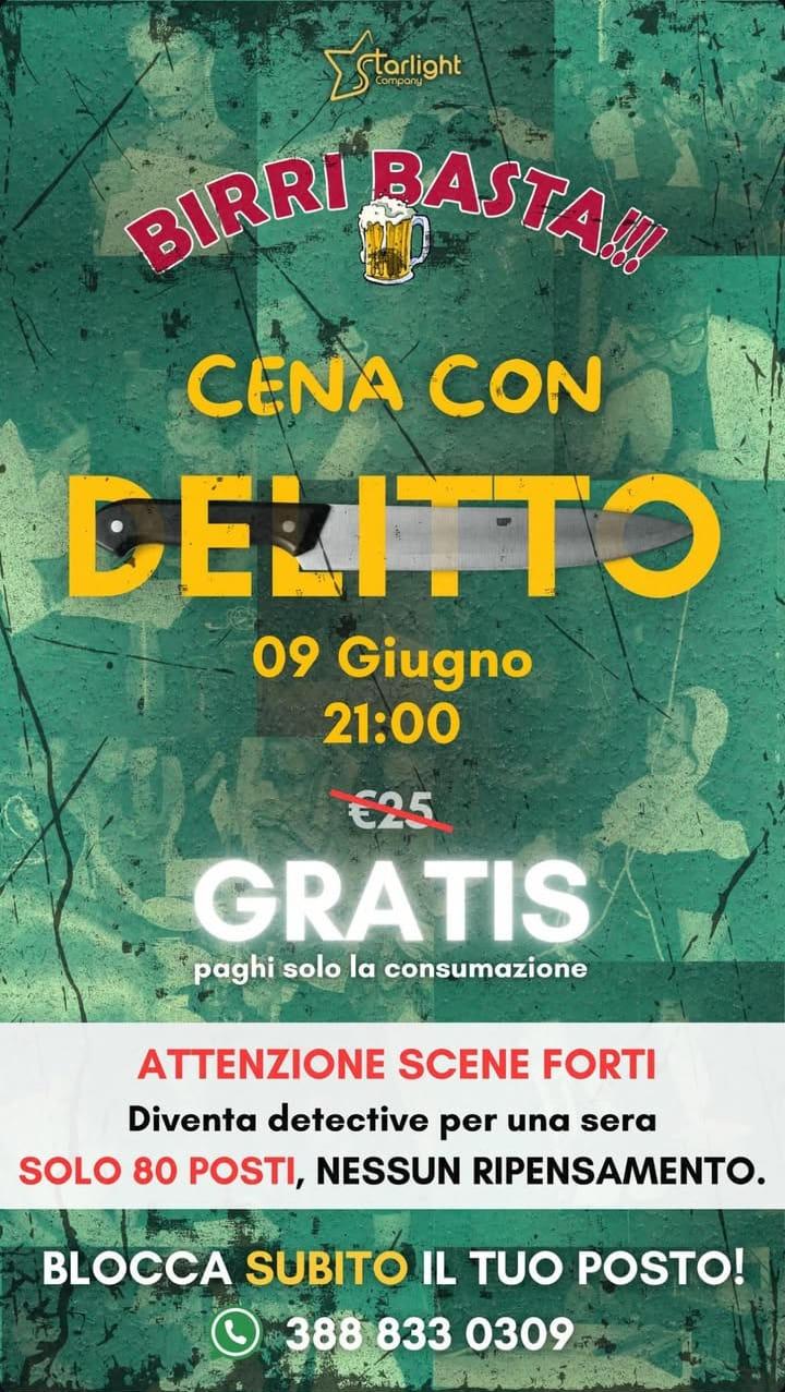 evento locandina cena con delitto