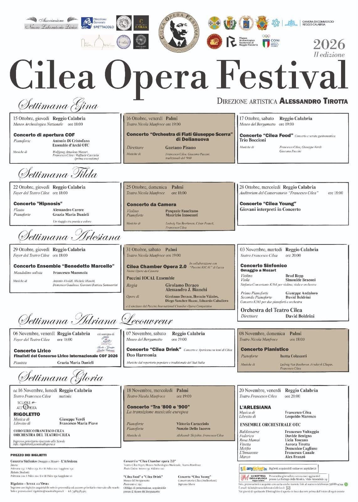 evento locandina cilea opera festival