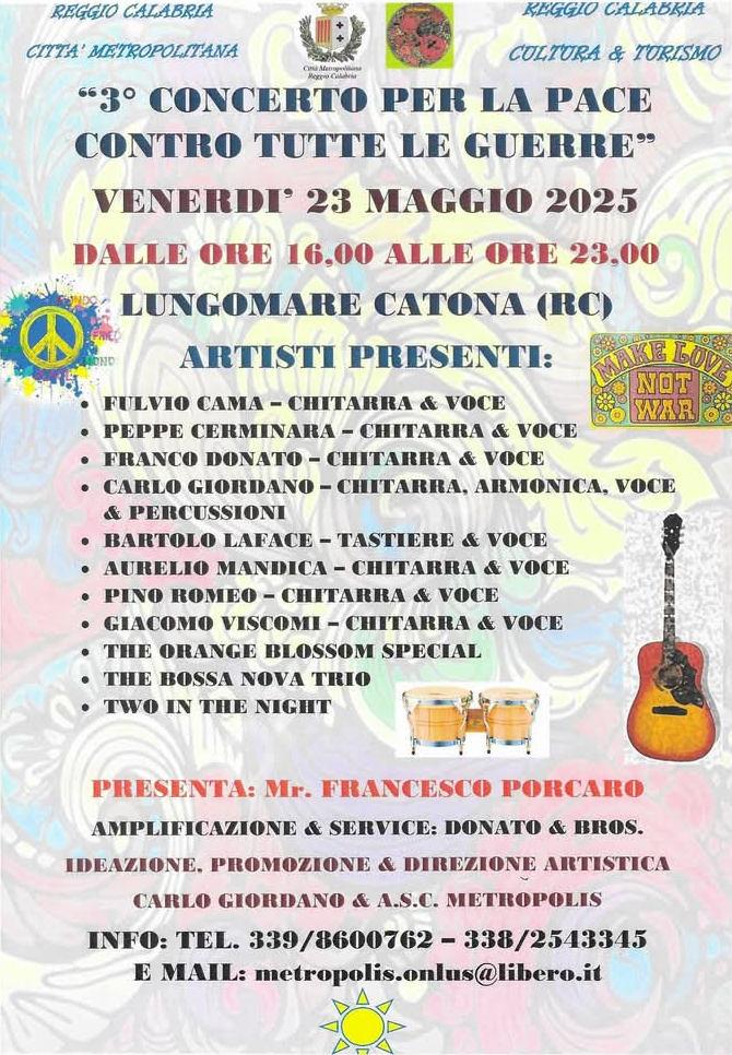 evento locandina concerto per la pace contro tutte le guerre