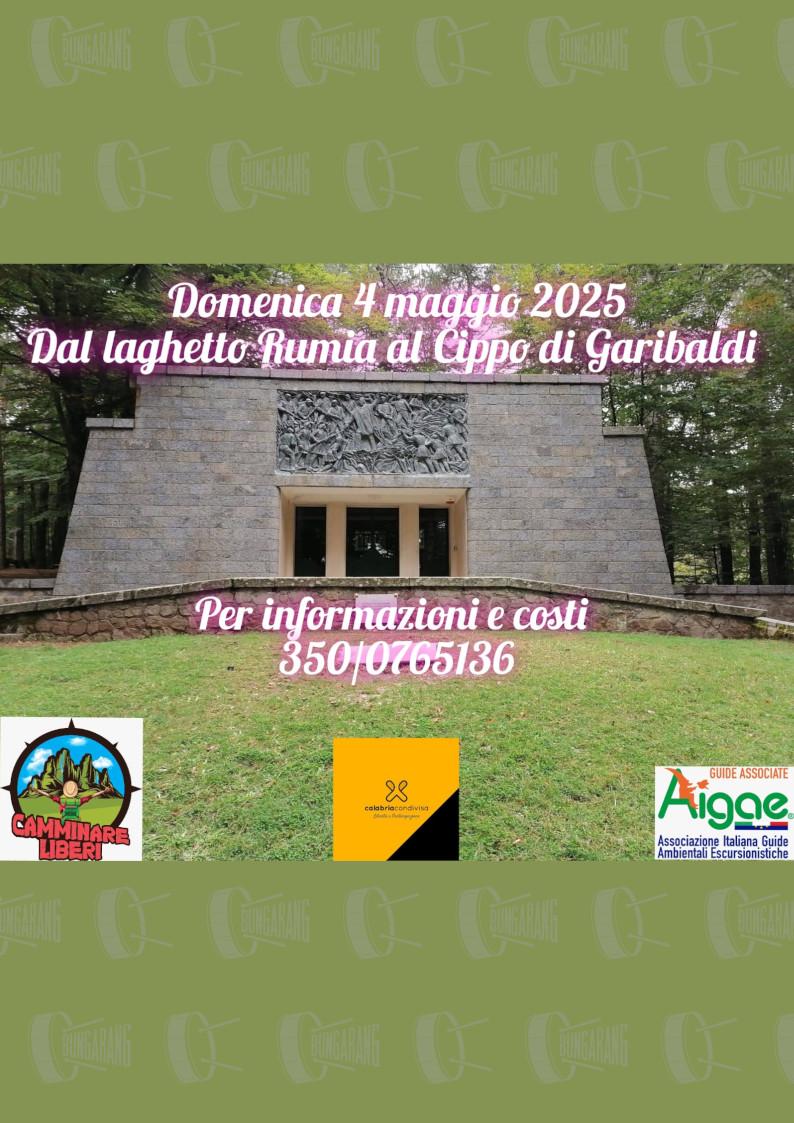 evento locandina dal laghetto rumia al cippo di garibaldi