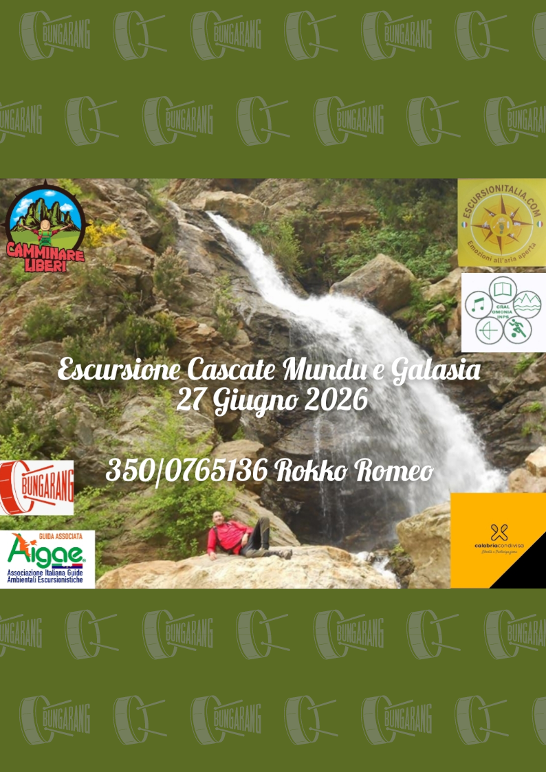 evento locandina escursione cascate mundu e galasia