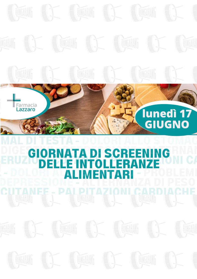 evento locandina giornata di screening delle intolleranze alimentari