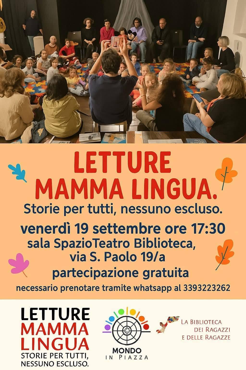evento locandina letture mamma lingua