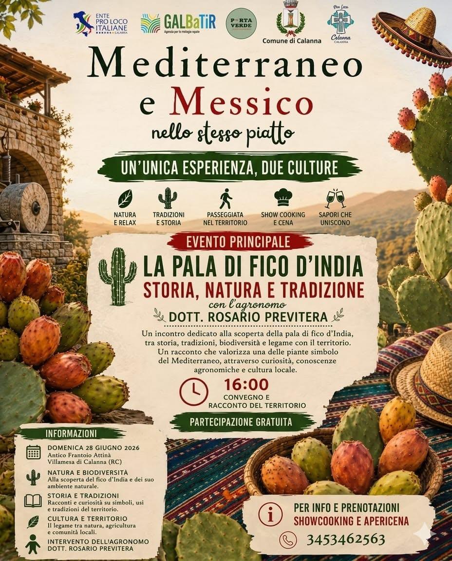 evento locandina mediterraneo e messico nello stesso piatto