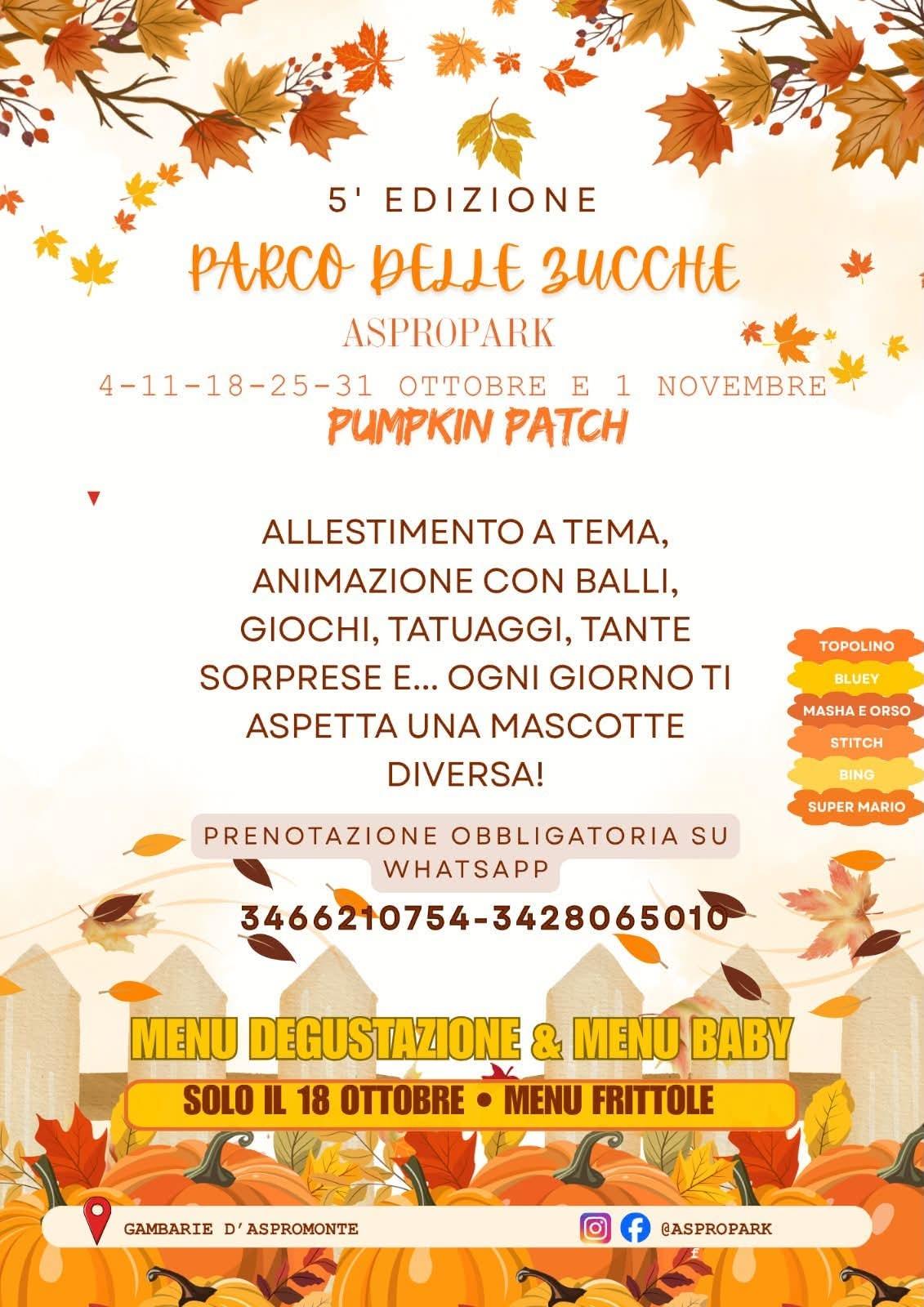 evento locandina parco delle zucche