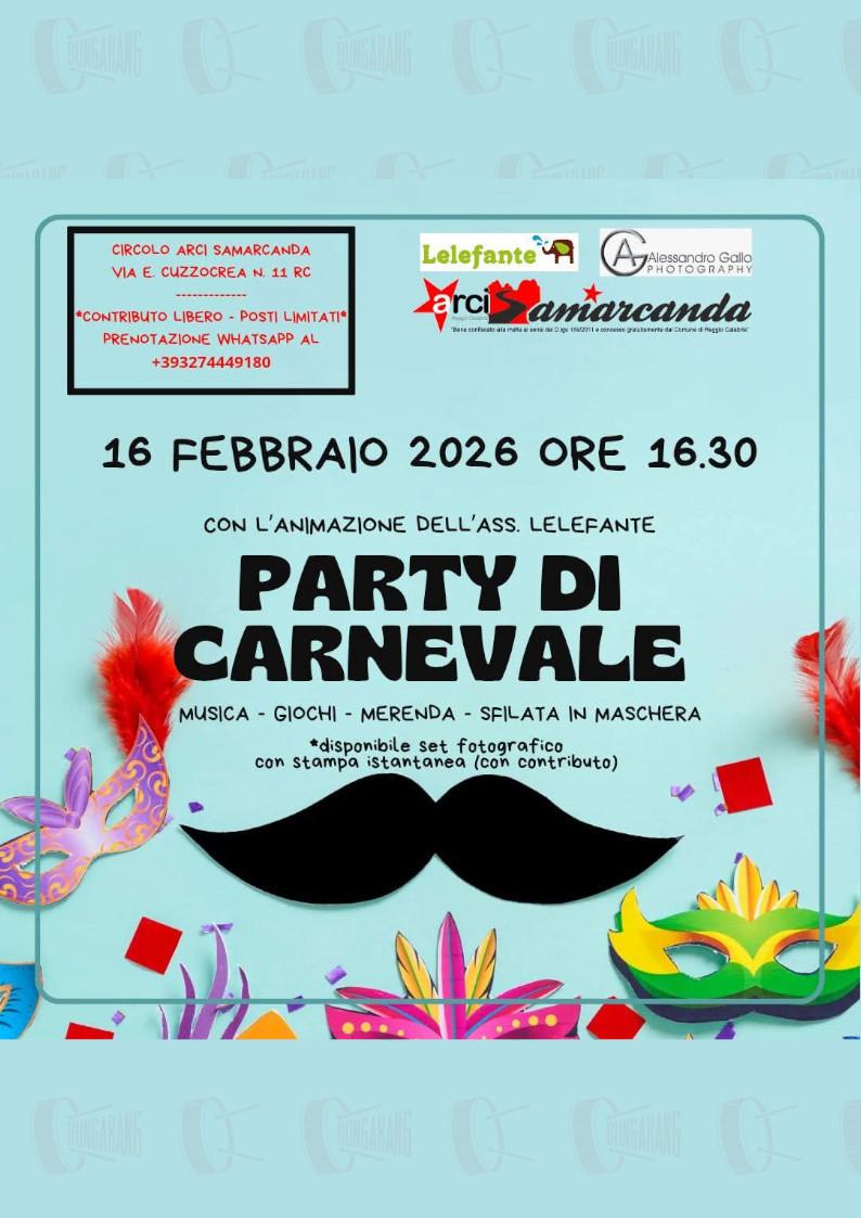 evento locandina party di carnevale