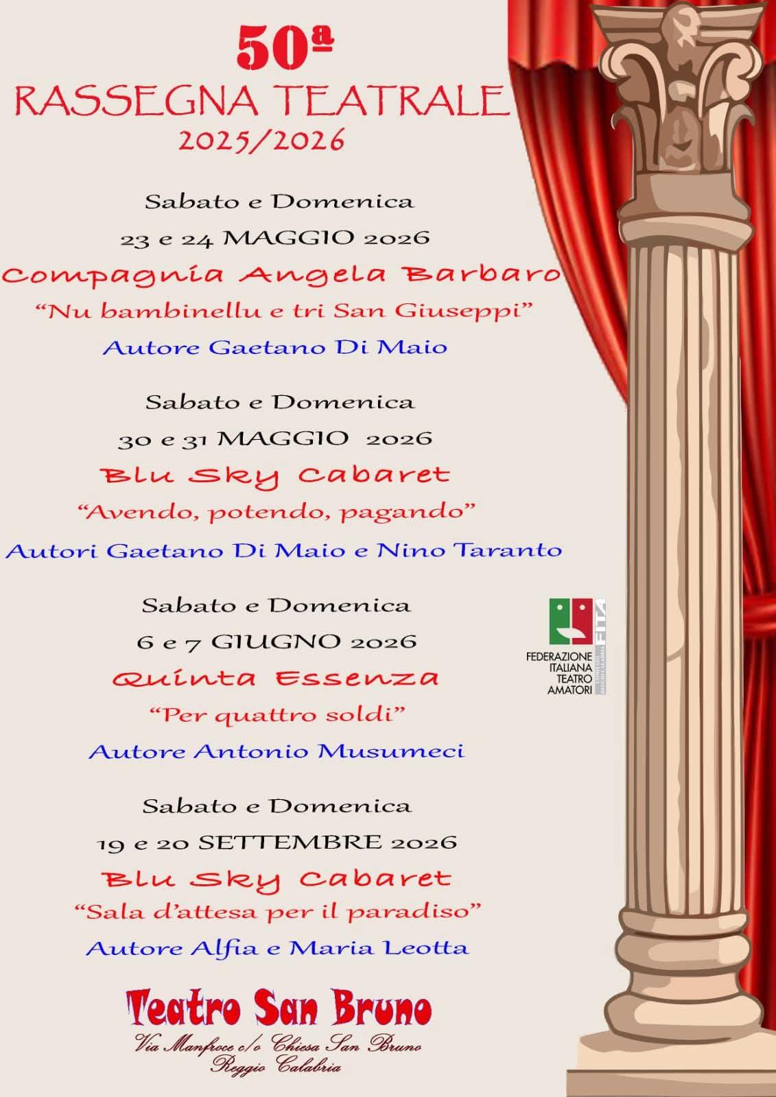 evento locandina rassegna teatrale blu sky cabaret seconda parte