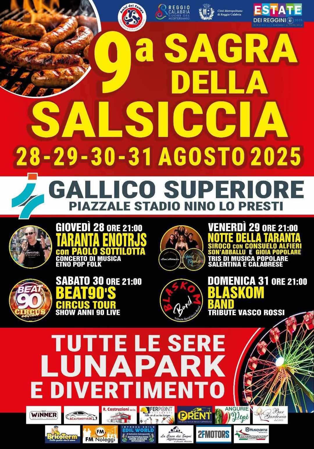 evento locandina sagra della salsiccia 2025