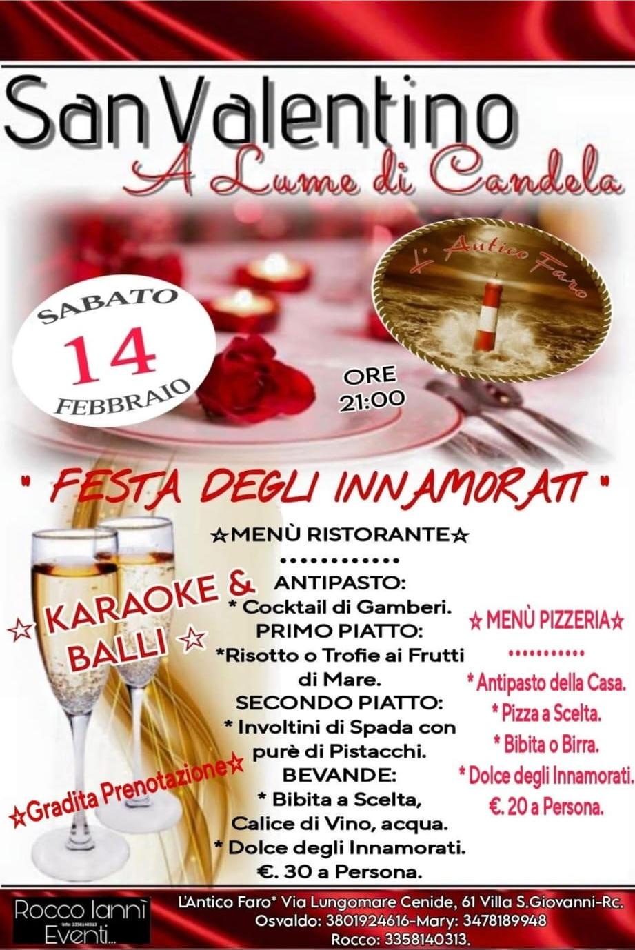 evento locandina san valentino a lume di candela