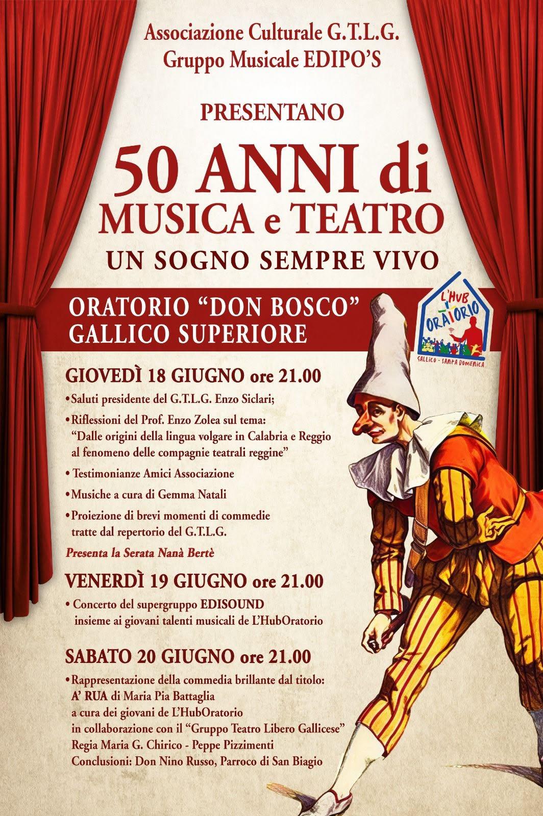 locandina evento 50 anni teatro gallico